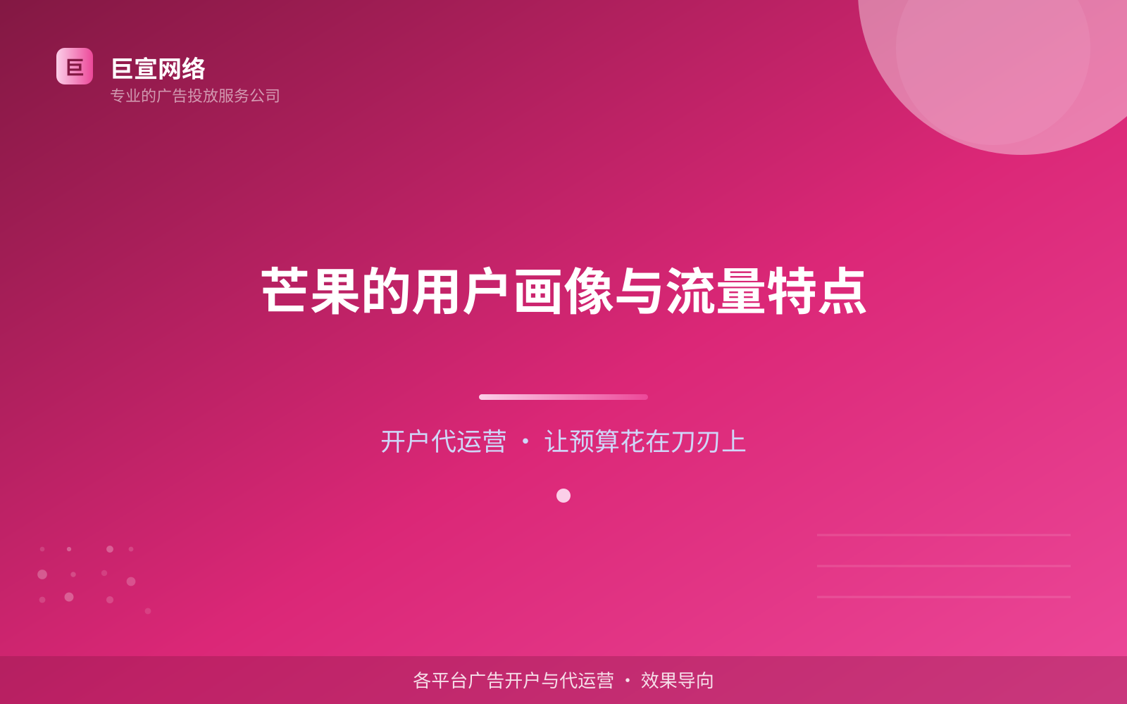 芒果广告投放:芒果的用户画像与流量特点(投放总览)
